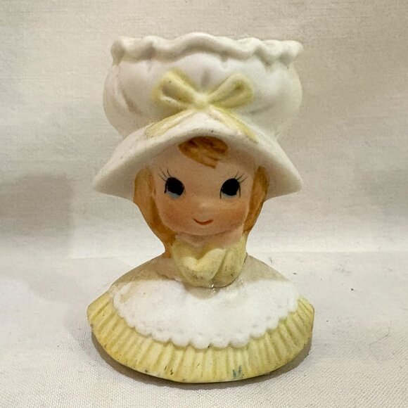 Vintage Napco Bisque Girl Figurine Toothpich Holder Napcoware - Picture 1 of 5
